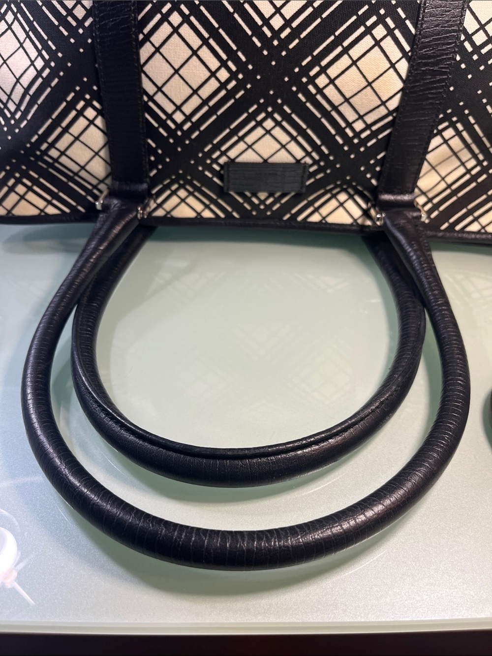 Gucci Centennial black & white canvas and leather trim tote - Picture 5 of 13